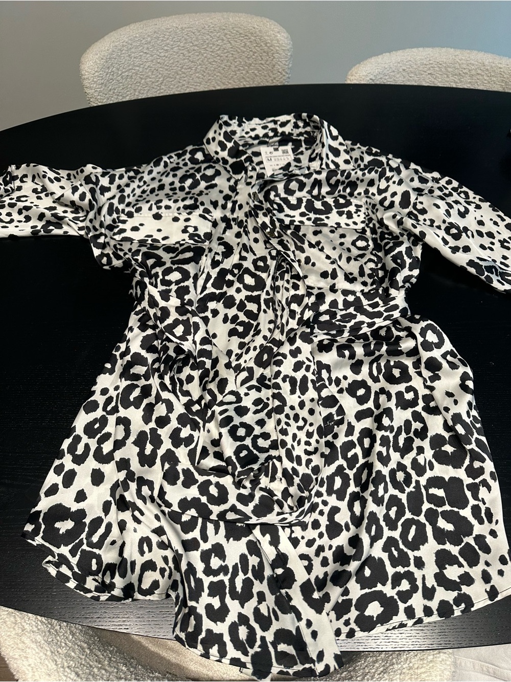 Zara Black and White Leopard Print Dress 0387/059/070